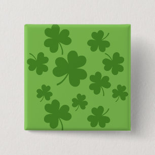 St Patrick's Day Kleeblatt Clover Pattern Button
