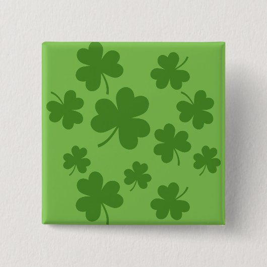 St Patrick's Day Kleeblatt Clover Pattern Button (Vorderseite)