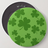 St Patrick's Day Kleeblatt Clover Pattern Button (Vorne & Hinten)