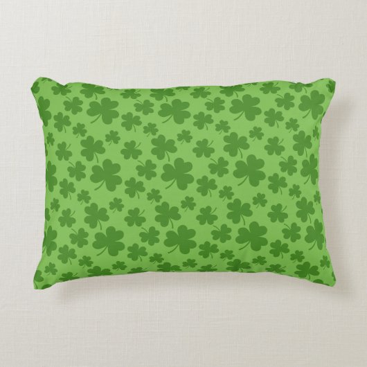St Patrick's Day Kleeblatt Clover Pattern Dekokissen (Vorderseite)