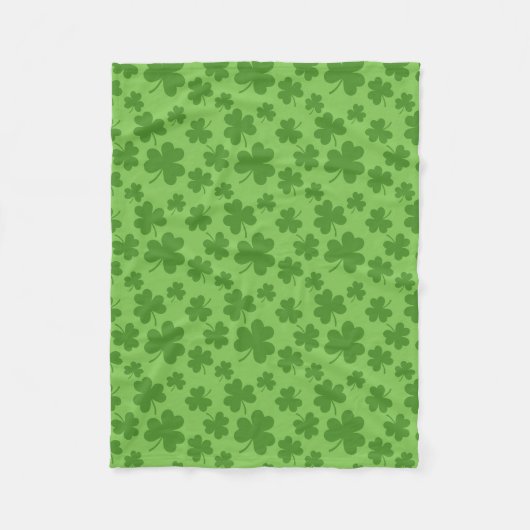 St Patrick's Day Kleeblatt Clover Pattern Fleecedecke (Vorderseite)