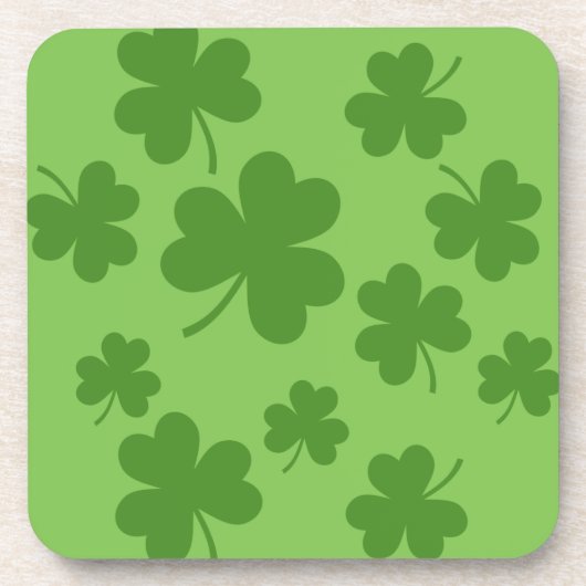 St Patrick's Day Kleeblatt Clover Pattern Getränkeuntersetzer (Vorderseite)