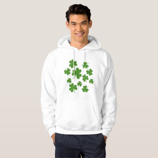 St Patrick's Day Kleeblatt Clover Pattern Hoodie (Vorne ganz)
