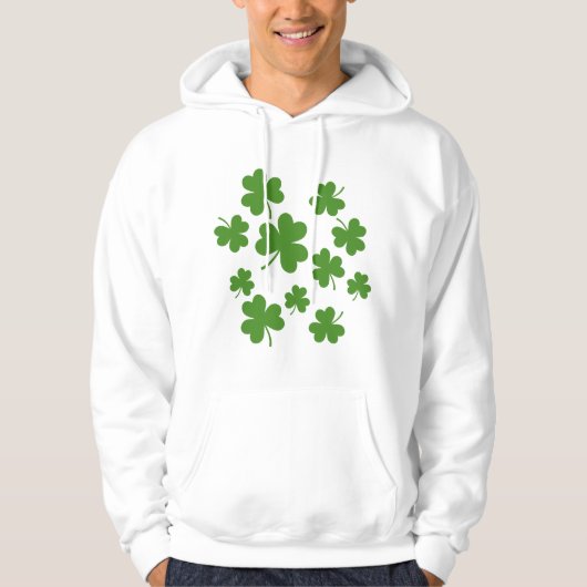 St Patrick's Day Kleeblatt Clover Pattern Hoodie (Vorderseite)
