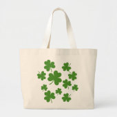 St Patrick's Day Kleeblatt Clover Pattern Jumbo Stoffbeutel (Vorne)