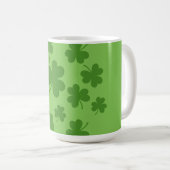 St Patrick's Day Kleeblatt Clover Pattern Kaffeetasse (VorderseiteRechts)