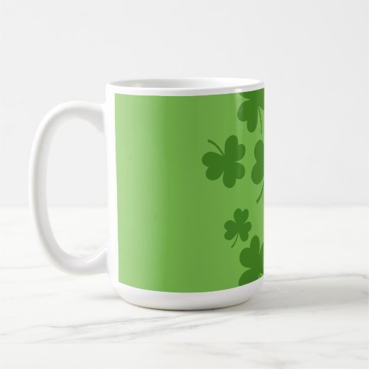 St Patrick's Day Kleeblatt Clover Pattern Kaffeetasse (Links)