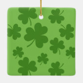 St Patrick's Day Kleeblatt Clover Pattern Keramikornament (Rückseite)