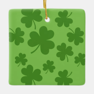 St Patrick's Day Kleeblatt Clover Pattern Keramikornament