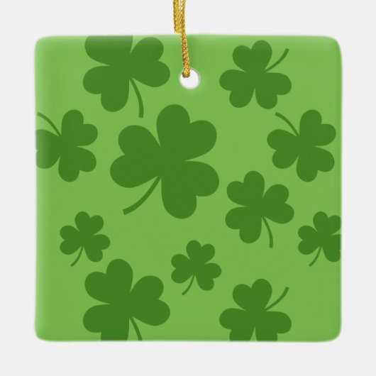 St Patrick's Day Kleeblatt Clover Pattern Keramikornament (Vorderseite)