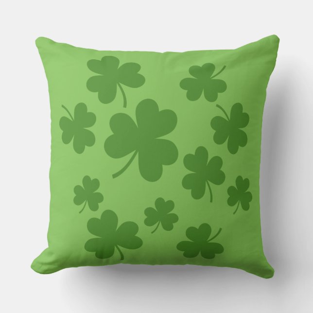 St Patrick's Day Kleeblatt Clover Pattern Kissen (Vorderseite)