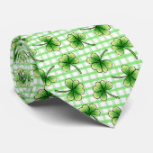 St Patrick's Day Kleeblatt Clover Pattern Krawatte (Gerollt)