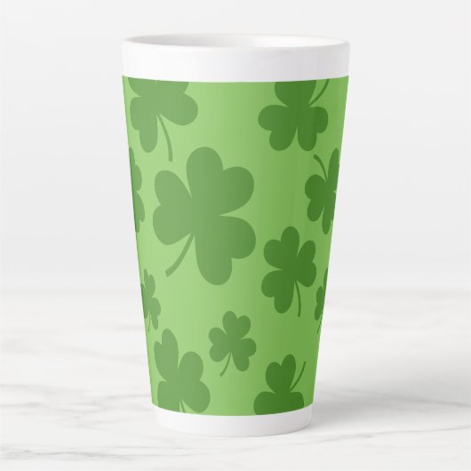 St Patrick's Day Kleeblatt Clover Pattern Milchtasse (Vorderseite)
