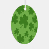 St Patrick's Day Kleeblatt Clover Pattern Ornament Aus Metall (Vorderseite Rechts)