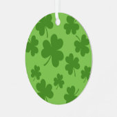 St Patrick's Day Kleeblatt Clover Pattern Ornament Aus Metall (Vorderseite links)