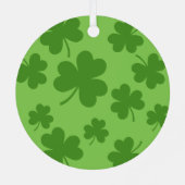St Patrick's Day Kleeblatt Clover Pattern Ornament Aus Metall (Rückseite)