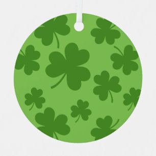 St Patrick's Day Kleeblatt Clover Pattern Ornament Aus Metall