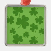 St Patrick's Day Kleeblatt Clover Pattern Ornament Aus Metall (Vorne)