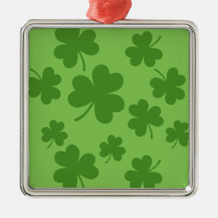 St Patrick's Day Kleeblatt Clover Pattern Ornament Aus Metall