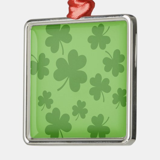 St Patrick's Day Kleeblatt Clover Pattern Ornament Aus Metall (Links)