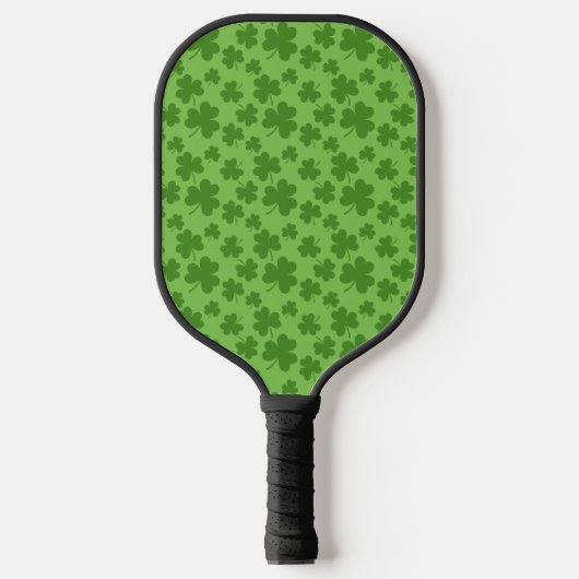 St Patrick's Day Kleeblatt Clover Pattern Pickleball Schläger (Vorderseite)