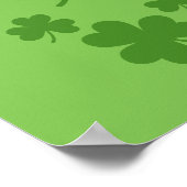 St Patrick's Day Kleeblatt Clover Pattern Poster (Ecke)