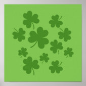 St Patrick's Day Kleeblatt Clover Pattern Poster (Vorne)