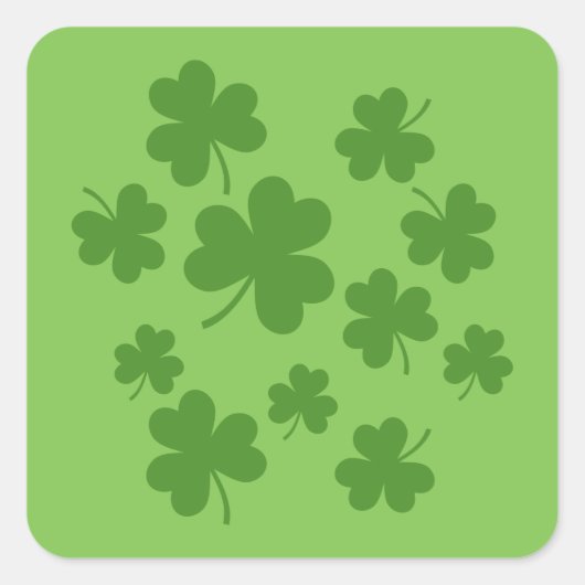 St Patrick's Day Kleeblatt Clover Pattern Quadratischer Aufkleber (Vorderseite)