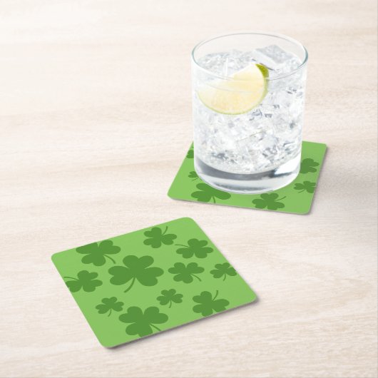 St Patrick's Day Kleeblatt Clover Pattern Rechteckiger Pappuntersetzer (Vor Ort)