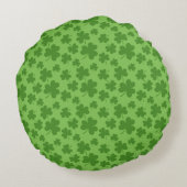 St Patrick's Day Kleeblatt Clover Pattern Rundes Kissen (Rückseite)
