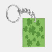 St Patrick's Day Kleeblatt Clover Pattern Schlüsselanhänger (Vorderseite links)