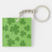 St Patrick's Day Kleeblatt Clover Pattern Schlüsselanhänger (Rückseite)