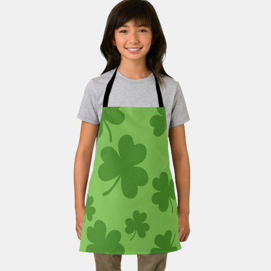 St Patrick's Day Kleeblatt Clover Pattern Schürze (Insitu)
