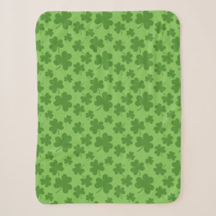 St Patrick's Day Kleeblatt Clover Pattern Sherpadecke