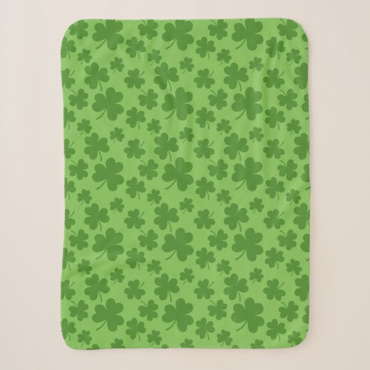 St Patrick's Day Kleeblatt Clover Pattern Sherpadecke (Vorderseite)