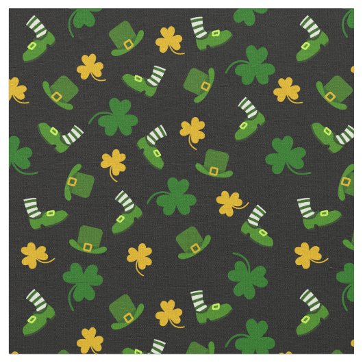 St. Patrick's Day Kleeblatt Clover Pattern Stoff (Nahaufnahme)