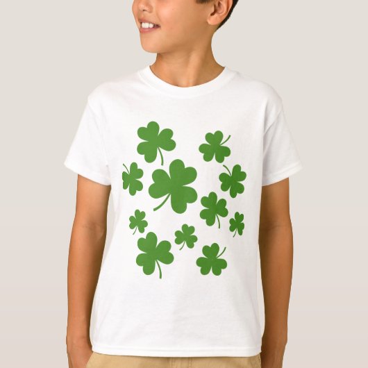 St Patrick's Day Kleeblatt Clover Pattern T-Shirt (Vorderseite)