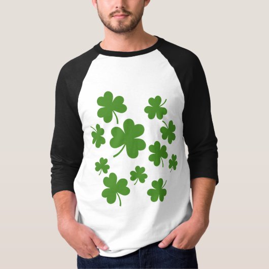 St Patrick's Day Kleeblatt Clover Pattern T-Shirt (Vorderseite)
