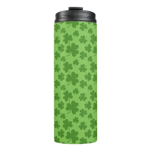 St Patrick's Day Kleeblatt Clover Pattern Thermosbecher (Vorderseite)