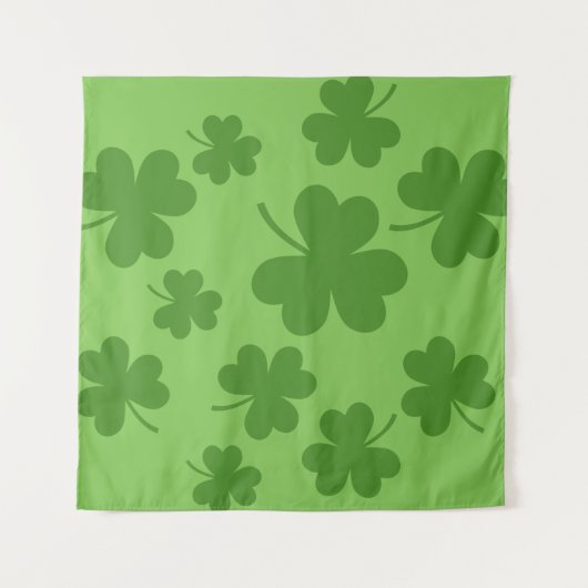 St Patrick's Day Kleeblatt Clover Pattern Wandteppich (Vorderseite (Horizontal))