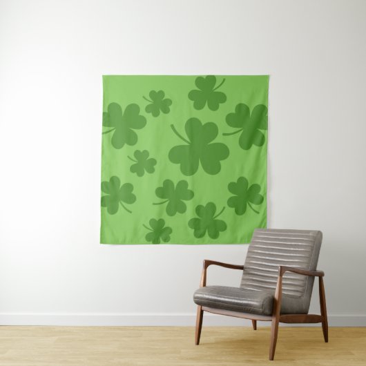 St Patrick's Day Kleeblatt Clover Pattern Wandteppich (Beispiel (Horizontal))