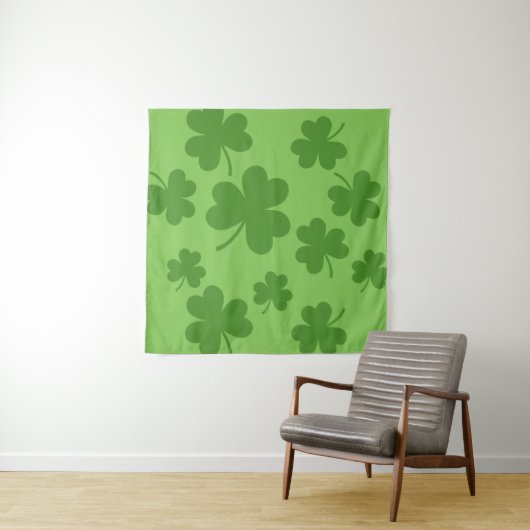 St Patrick's Day Kleeblatt Clover Pattern Wandteppich (Beispiel)