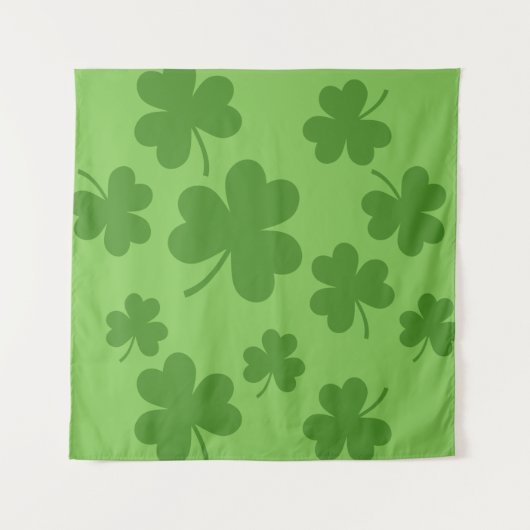St Patrick's Day Kleeblatt Clover Pattern Wandteppich (Vorderseite)