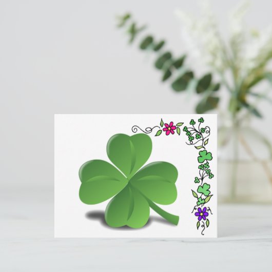 St. Patrick's Day Kleeblatt Clover Postcard Postkarte (Stehend Vorderseite)