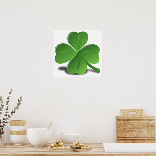 St. Patrick's Day Kleeblatt Clover Poster (Küche)