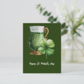 St. Patrick's Day Kleeblatt Clover und Bierpuppe Postkarte (Stehend Vorderseite)