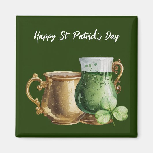 St. Patrick's Day Kleeblatt Clover und Pot Magnet (Vorne)