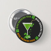 St Patricks Day Kleeblatt Cocktail Button (Vorne & Hinten)