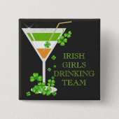 St Patricks Day Kleeblatt Cocktail Button (Vorderseite)