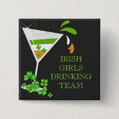 St Patricks Day Kleeblatt Cocktail Button (Vorderseite)